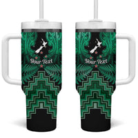 Personalised Aotearoa Matariki Tumbler With Handle Green Fern Maori Poutama