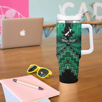 Personalised Aotearoa Matariki Tumbler With Handle Green Fern Maori Poutama