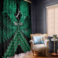 Personalised Aotearoa Matariki Window Curtain Green Fern Maori Poutama