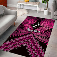 Personalised Aotearoa Matariki Area Rug Pink Fern Maori Poutama