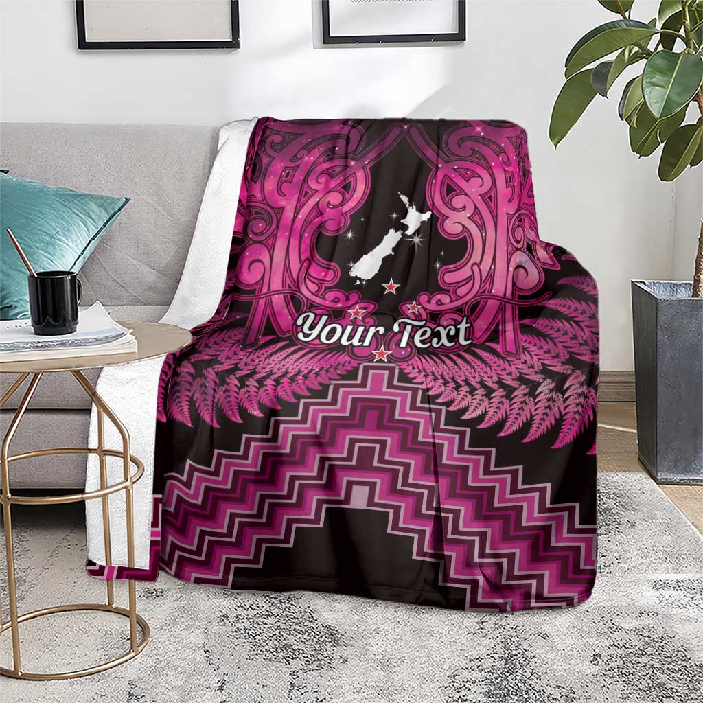 Personalised Aotearoa Matariki Blanket Pink Fern Maori Poutama