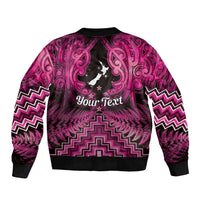 Personalised Aotearoa Matariki Bomber Jacket Pink Fern Maori Poutama