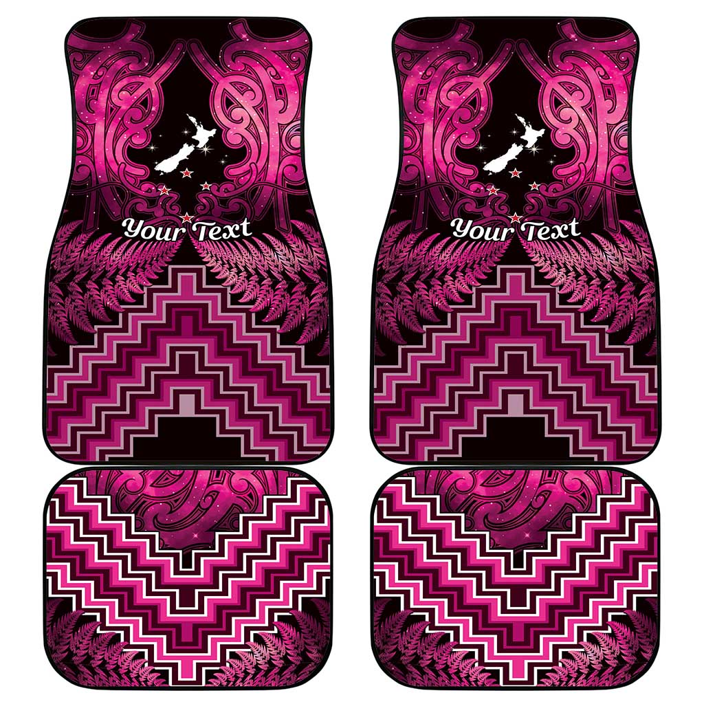 Personalised Aotearoa Matariki Car Mats Pink Fern Maori Poutama