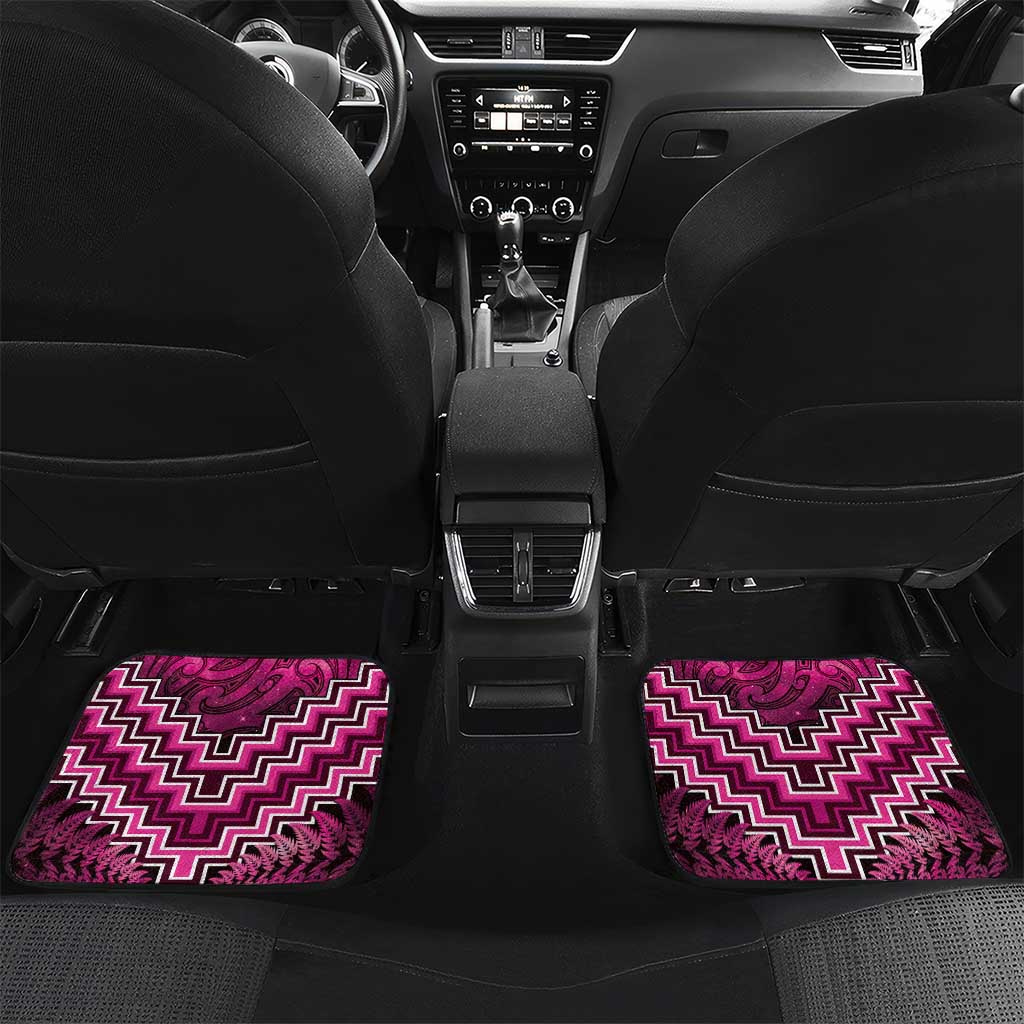 Personalised Aotearoa Matariki Car Mats Pink Fern Maori Poutama