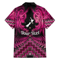 Personalised Aotearoa Matariki Family Matching Puletasi and Hawaiian Shirt Pink Fern Maori Poutama