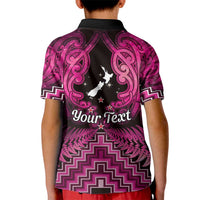 Personalised Aotearoa Matariki Kid Polo Shirt Pink Fern Maori Poutama LT01 - Polynesian Pride