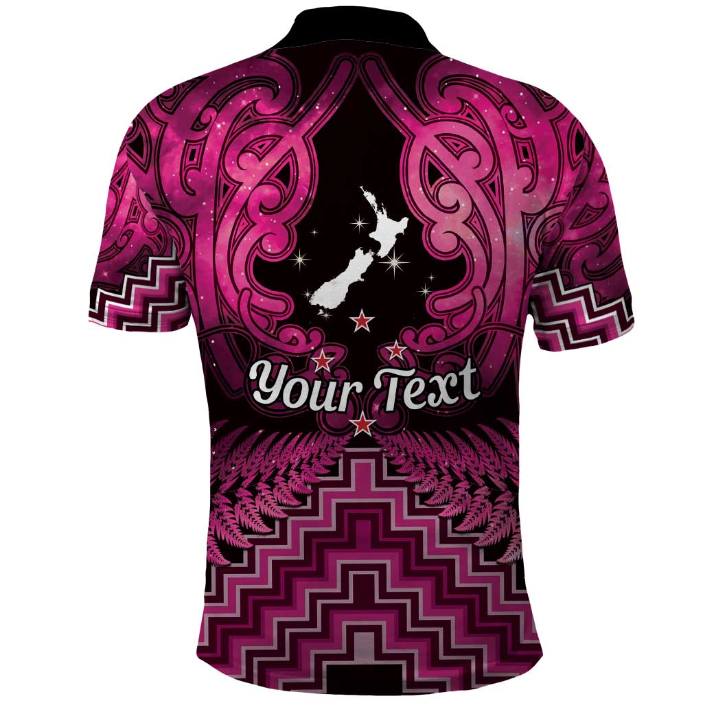 Personalised Aotearoa Matariki Polo Shirt Pink Fern Maori Poutama LT01 - Polynesian Pride