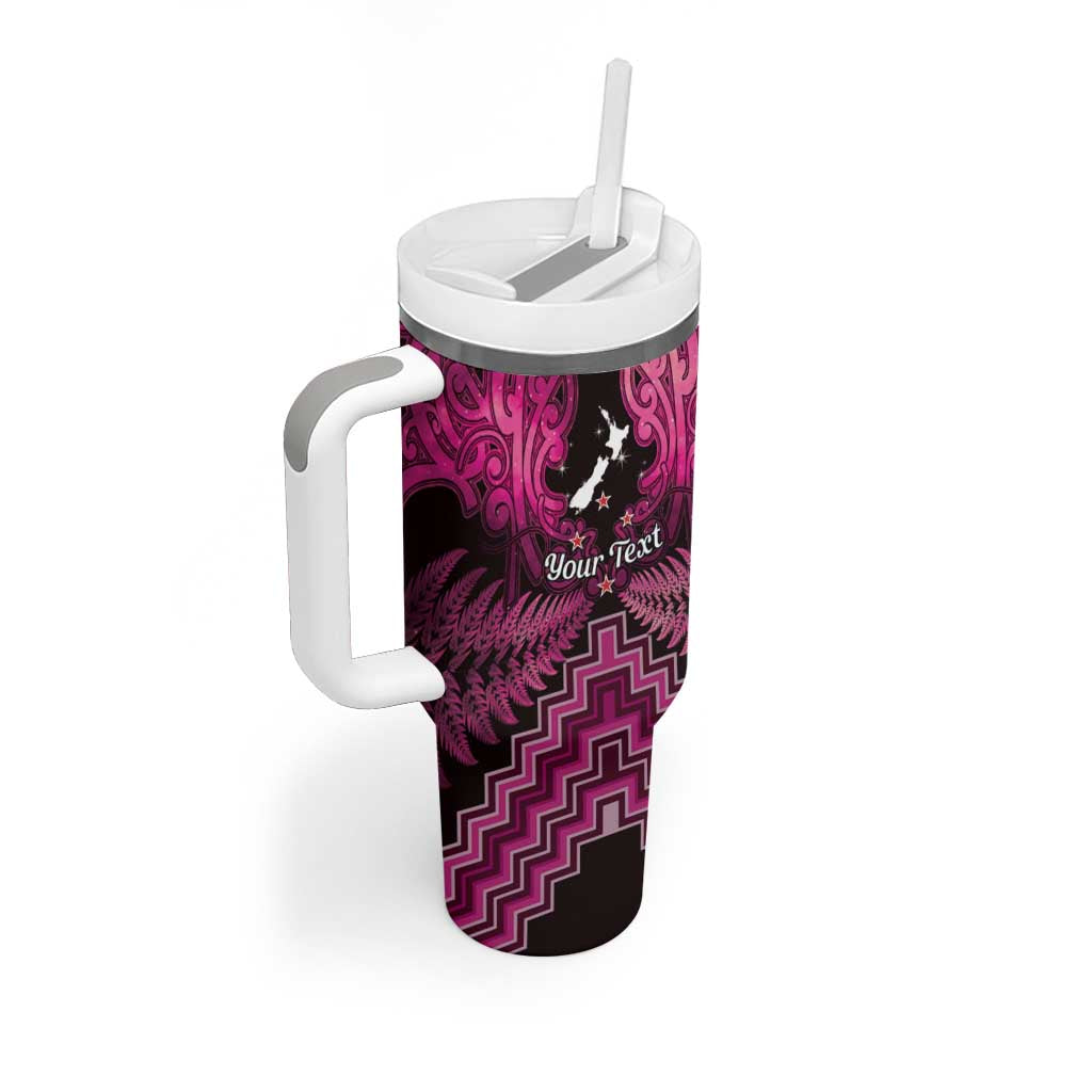 Personalised Aotearoa Matariki Tumbler With Handle Pink Fern Maori Poutama