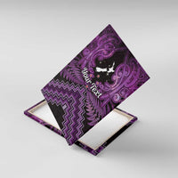 Personalised Aotearoa Matariki Canvas Wall Art Purple Fern Maori Poutama