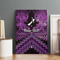 Personalised Aotearoa Matariki Canvas Wall Art Purple Fern Maori Poutama