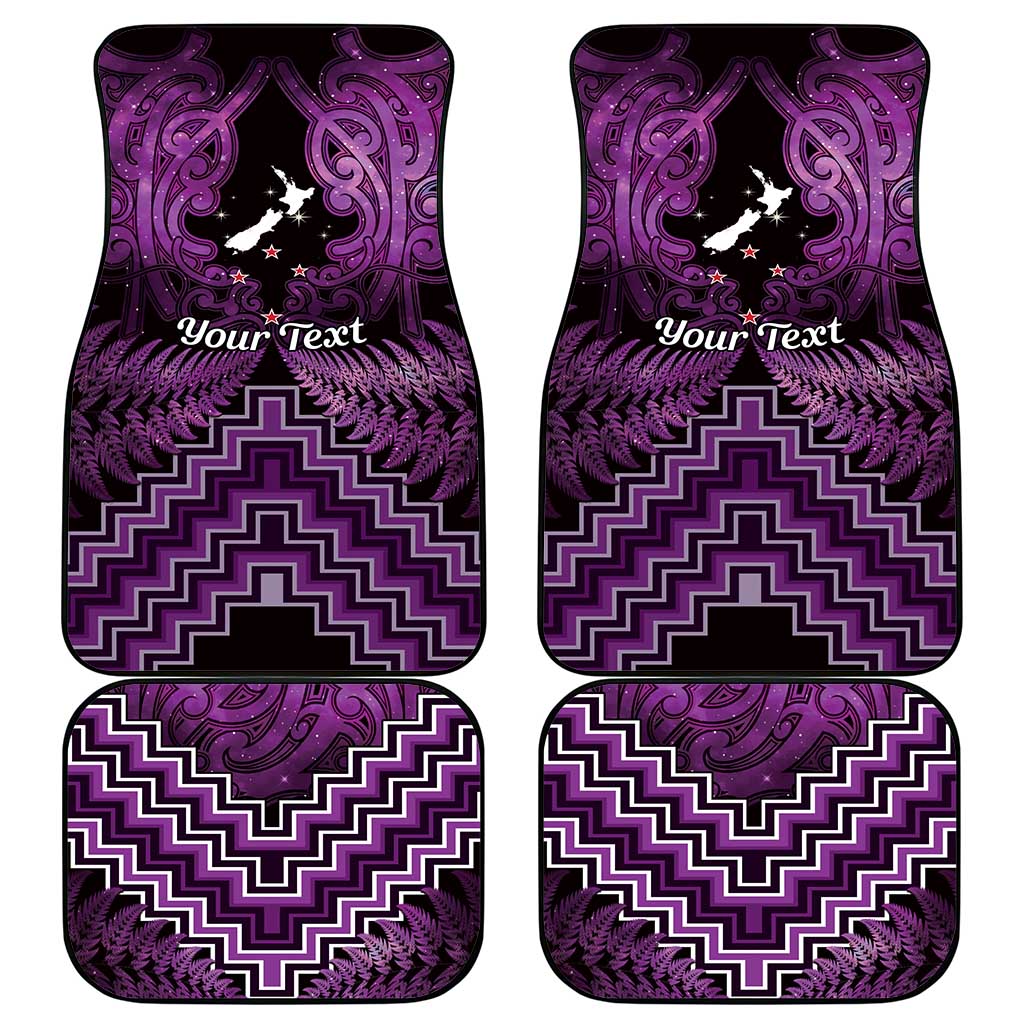 Personalised Aotearoa Matariki Car Mats Purple Fern Maori Poutama