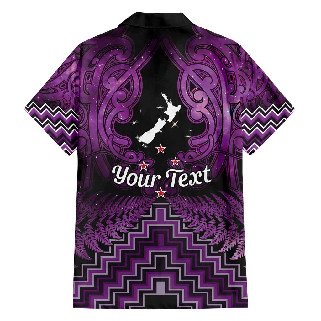 Personalised Aotearoa Matariki Family Matching Tank Maxi Dress and Hawaiian Shirt Purple Fern Maori Poutama
