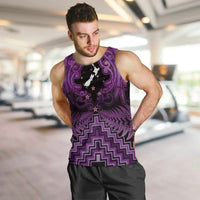 Personalised Aotearoa Matariki Men Tank Top Purple Fern Maori Poutama