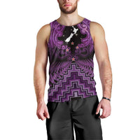 Personalised Aotearoa Matariki Men Tank Top Purple Fern Maori Poutama
