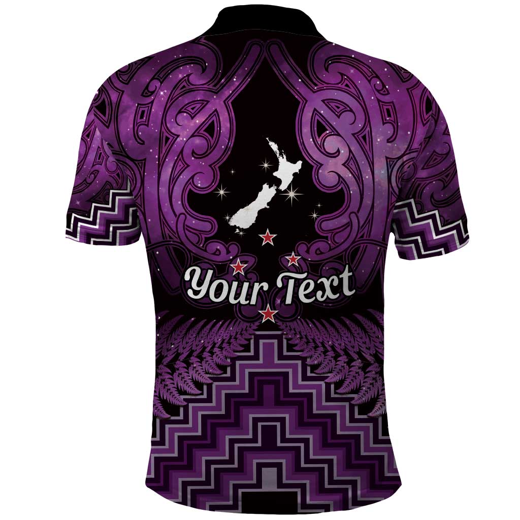 Personalised Aotearoa Matariki Polo Shirt Purple Fern Maori Poutama LT01 - Polynesian Pride