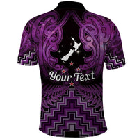Personalised Aotearoa Matariki Polo Shirt Purple Fern Maori Poutama LT01 - Polynesian Pride