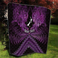 Personalised Aotearoa Matariki Quilt Purple Fern Maori Poutama