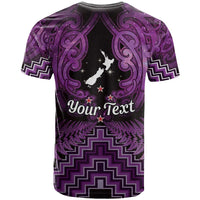 Personalised Aotearoa Matariki T Shirt Purple Fern Maori Poutama