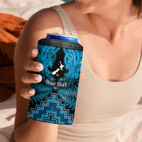 Personalised Aotearoa Matariki 4 in 1 Can Cooler Tumbler Turquoise Fern Maori Poutama