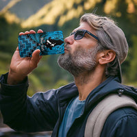 Personalised Aotearoa Matariki 4 in 1 Can Cooler Tumbler Turquoise Fern Maori Poutama