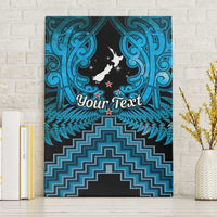 Personalised Aotearoa Matariki Canvas Wall Art Turquoise Fern Maori Poutama