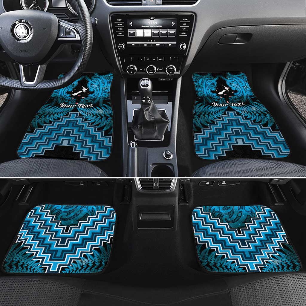 Personalised Aotearoa Matariki Car Mats Turquoise Fern Maori Poutama