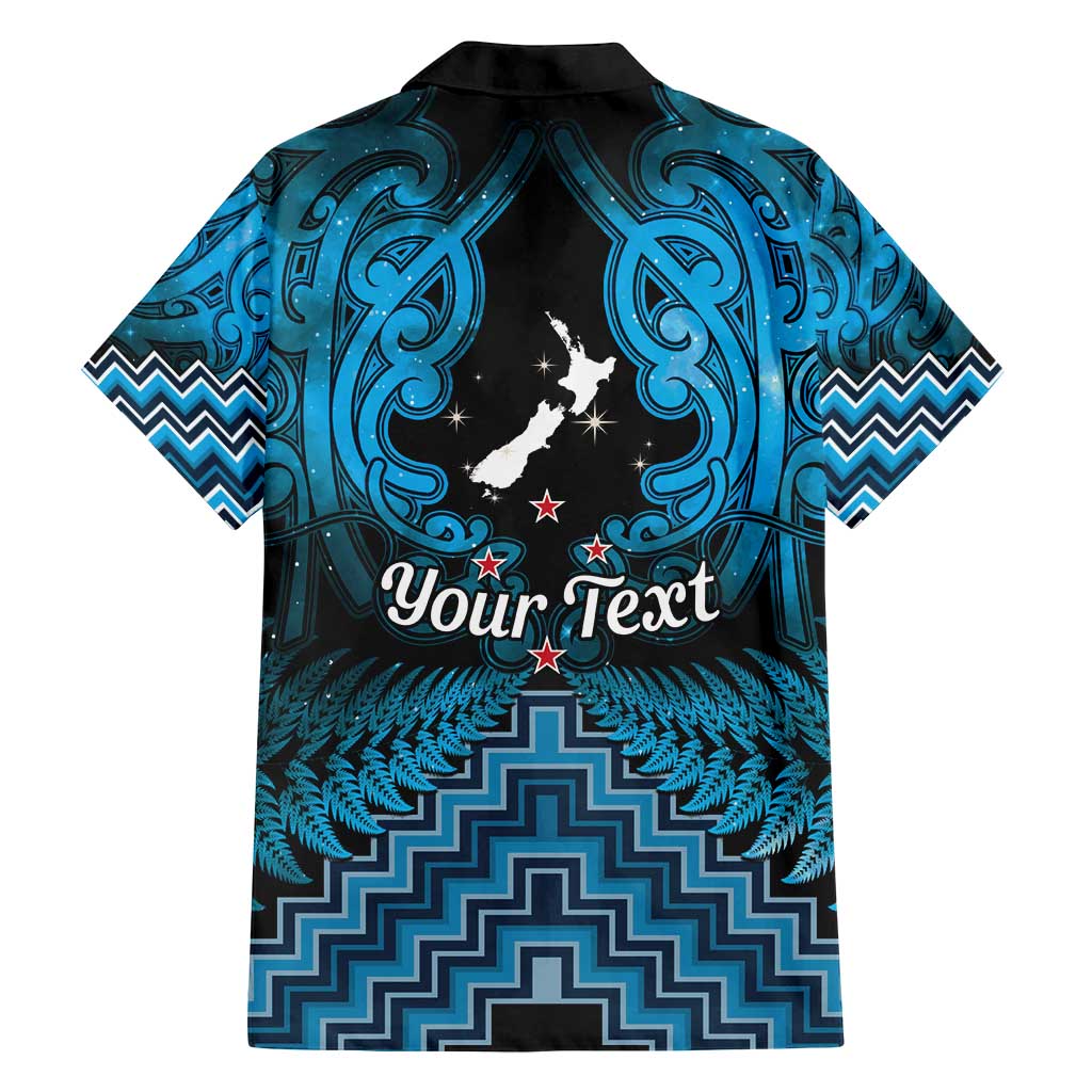 Personalised Aotearoa Matariki Family Matching Puletasi and Hawaiian Shirt Turquoise Fern Maori Poutama