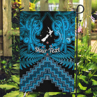 Personalised Aotearoa Matariki Garden Flag Turquoise Fern Maori Poutama