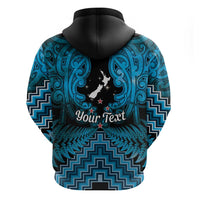 Personalised Aotearoa Matariki Hoodie Turquoise Fern Maori Poutama