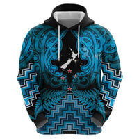 Personalised Aotearoa Matariki Hoodie Turquoise Fern Maori Poutama