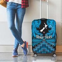 Personalised Aotearoa Matariki Luggage Cover Turquoise Fern Maori Poutama