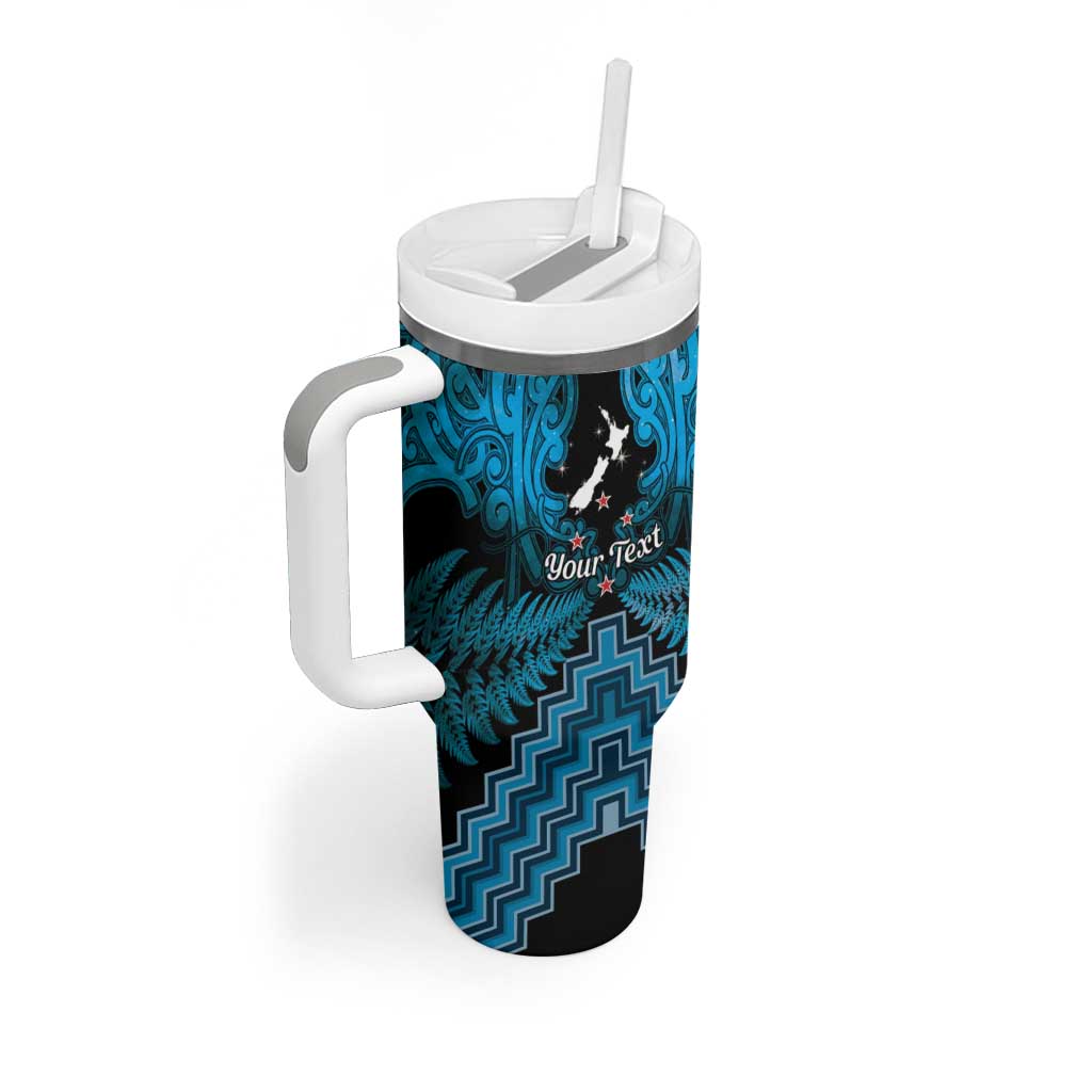 Personalised Aotearoa Matariki Tumbler With Handle Turquoise Fern Maori Poutama