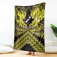 Personalised Aotearoa Matariki Blanket Yellow Fern Maori Poutama