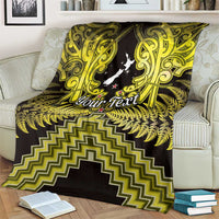 Personalised Aotearoa Matariki Blanket Yellow Fern Maori Poutama