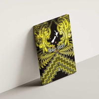 Personalised Aotearoa Matariki Canvas Wall Art Yellow Fern Maori Poutama