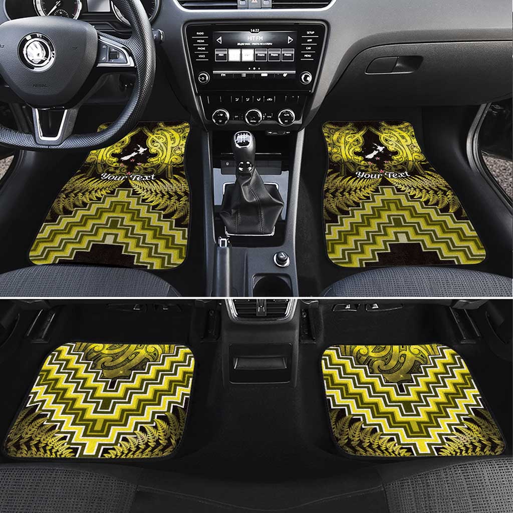Personalised Aotearoa Matariki Car Mats Yellow Fern Maori Poutama