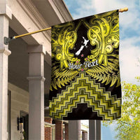 Personalised Aotearoa Matariki Garden Flag Yellow Fern Maori Poutama