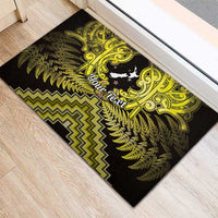 Personalised Aotearoa Matariki Rubber Doormat Yellow Fern Maori Poutama LT01 - Polynesian Pride