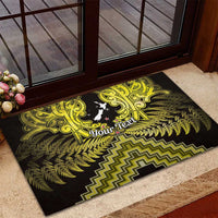 Personalised Aotearoa Matariki Rubber Doormat Yellow Fern Maori Poutama LT01 - Polynesian Pride