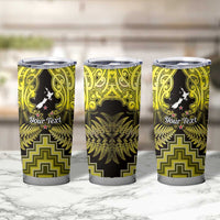 Personalised Aotearoa Matariki Tumbler Cup Yellow Fern Maori Poutama