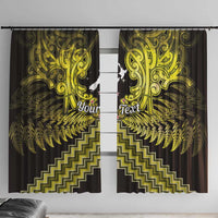 Personalised Aotearoa Matariki Window Curtain Yellow Fern Maori Poutama