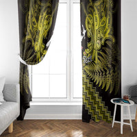 Personalised Aotearoa Matariki Window Curtain Yellow Fern Maori Poutama