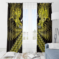 Personalised Aotearoa Matariki Window Curtain Yellow Fern Maori Poutama