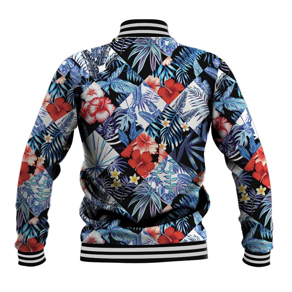 Hawaii Tropicana Blue Pattern Baseball Jacket - Polynesian Pride