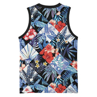 Hawaii Tropicana Blue Pattern Basketball Jersey - Polynesian Pride