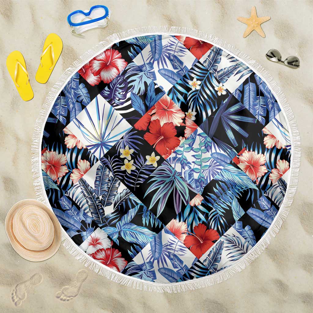 Hawaii Tropicana Blue Pattern Beach Blanket - Polynesian Pride