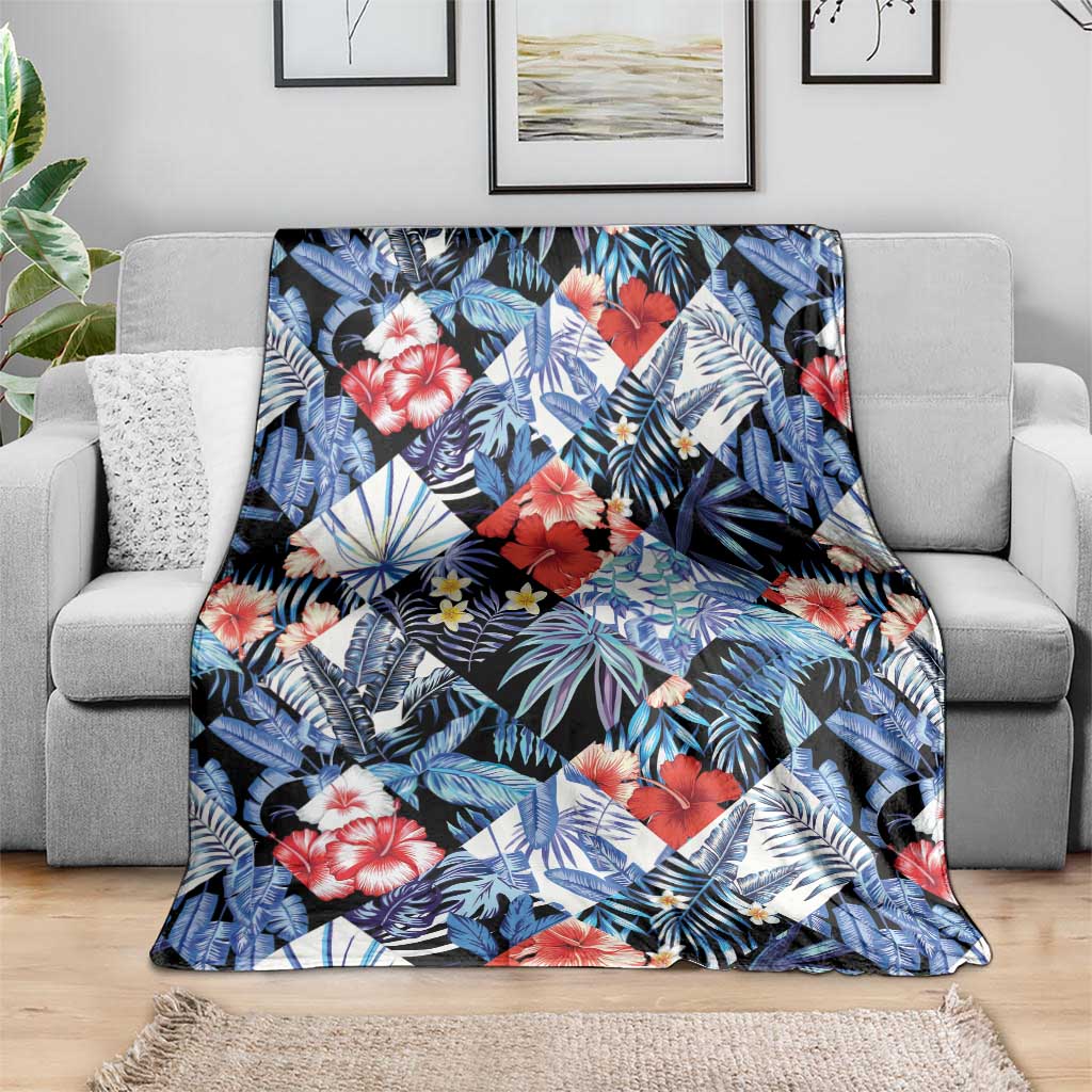 Hawaii Tropicana Blue Pattern Blanket - Polynesian Pride