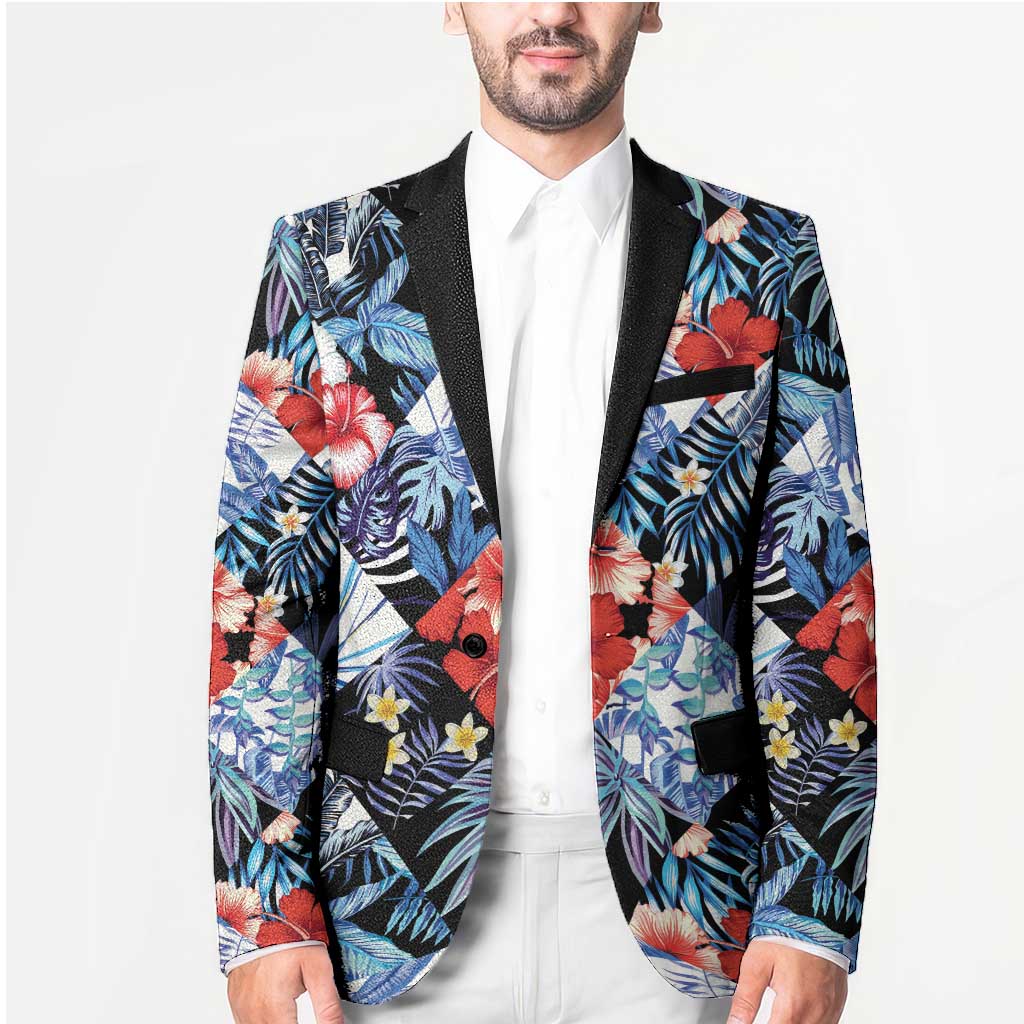Hawaii Tropicana Blue Pattern Blazer - Polynesian Pride