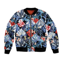 Hawaii Tropicana Blue Pattern Bomber Jacket - Polynesian Pride