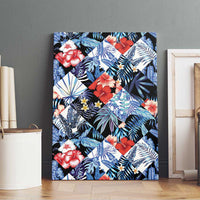 Hawaii Tropicana Blue Pattern Canvas Wall Art - Polynesian Pride